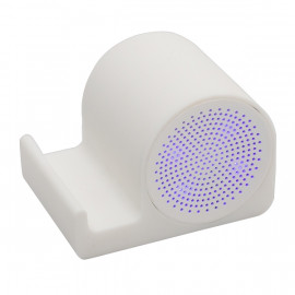 Głośnik z logo z podstawką pod telefon Clearsound, biały 