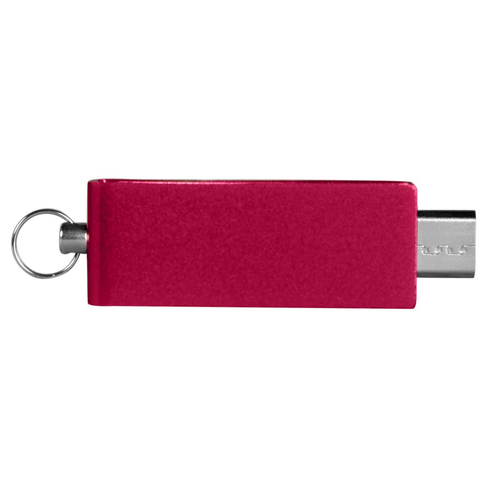 Reklamowy pendrive USB z fukcją OTG w kształcie slim, czerwony